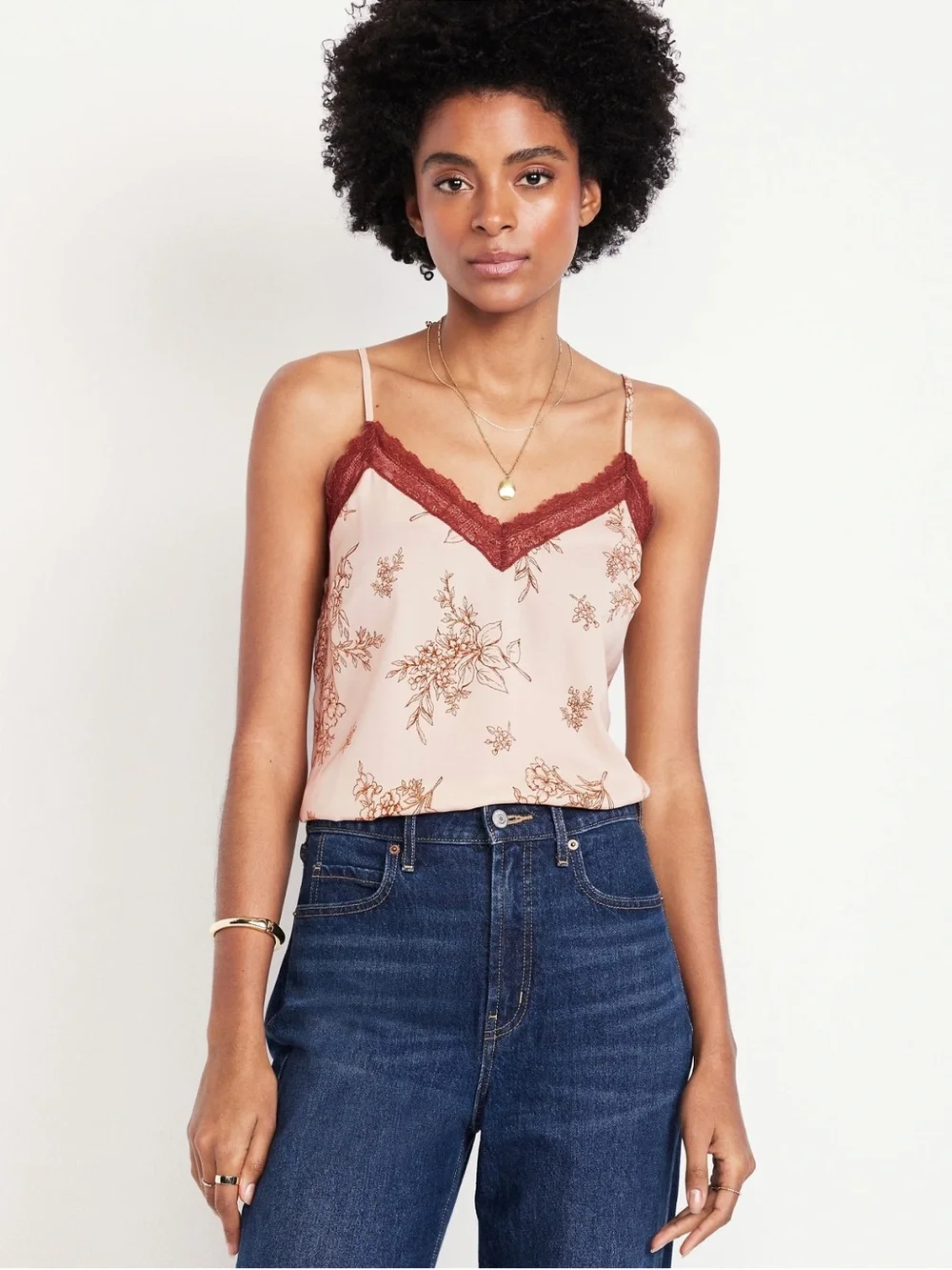 NWT Old Navy Lace Trim Floral Cami Top